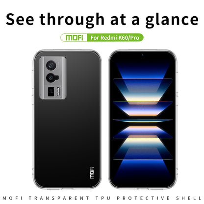 Xiaomi Redmi K60/K60 Pro Clear TPU Case - Ultra-Thin, Shockproof, Anti-Yellowing Transparent Soft Protective Cover with Precise Cutouts, Scratch Resistance & Lightweight Design