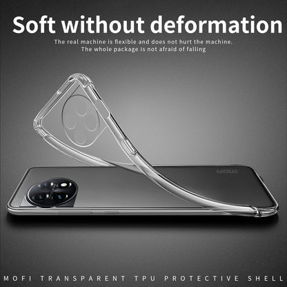 OnePlus 11 Clear TPU Case - Ultra-Thin, Shockproof, Anti-Yellowing Transparent Soft Protective Cover with Precise Cutouts, Scratch Resistance & Lightweight Design