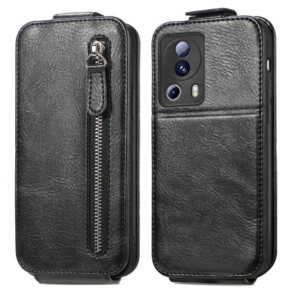 Xiaomi 13 Lite Zipper Wallet Case - Vertical Flip Leather Phone Cover with Multiple Card Slots and Stand