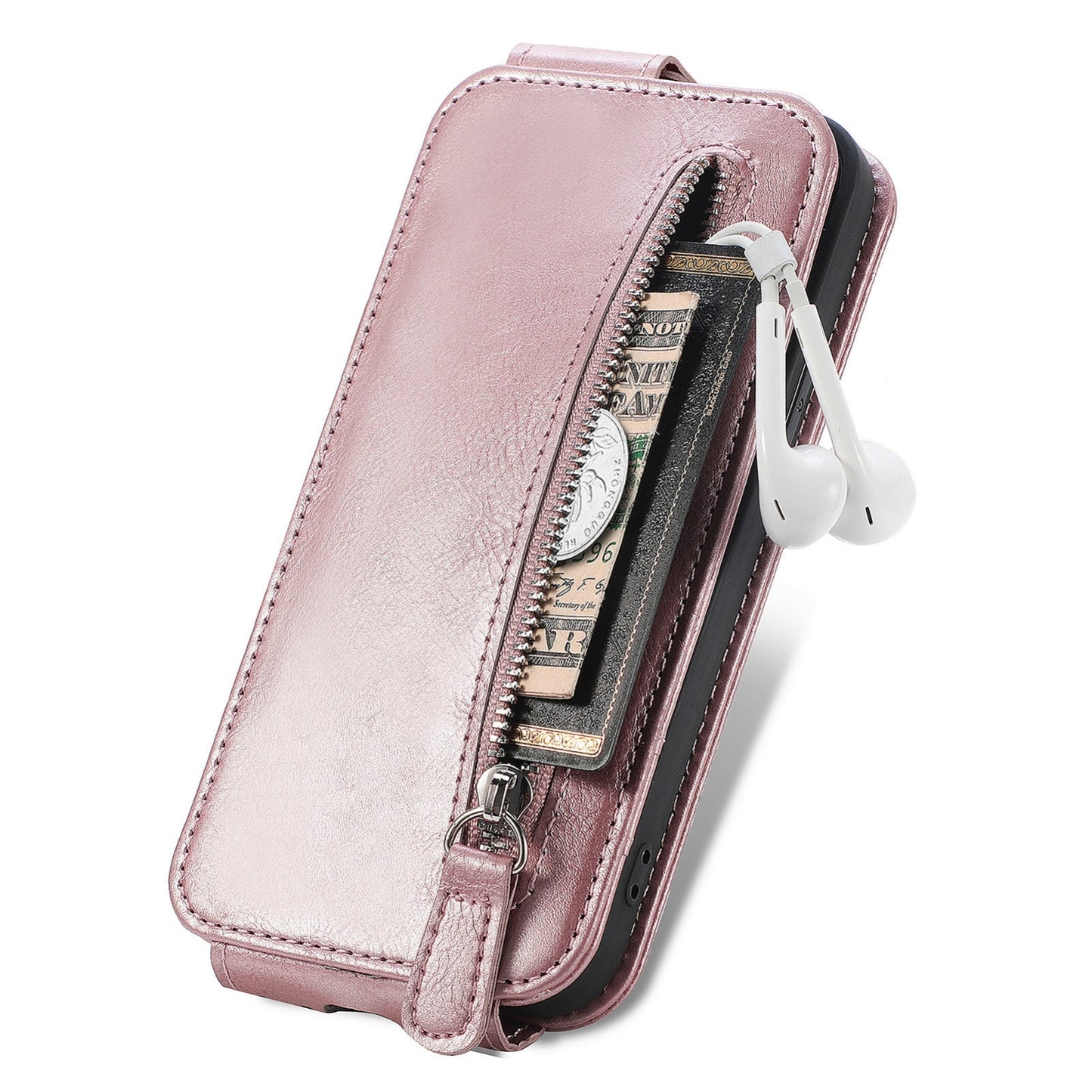 Xiaomi 13 Lite Zipper Wallet Case - Vertical Flip Leather Phone Cover with Multiple Card Slots and Stand