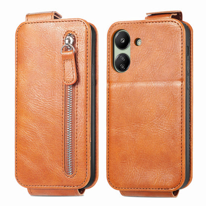 Xiaomi Redmi 13C 4G Zipper Wallet Case - Vertical Flip Leather Phone Cover with Multiple Card Slots and Stand