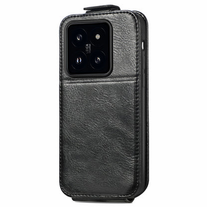 Xiaomi 14 Pro Zipper Wallet Case - Vertical Flip Leather Phone Cover with Multiple Card Slots and Stand