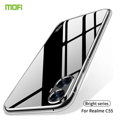 Realme C55 Clear TPU Case - Ultra-Thin, Shockproof, Anti-Yellowing Transparent Soft Protective Cover with Precise Cutouts, Scratch Resistance & Lightweight Design