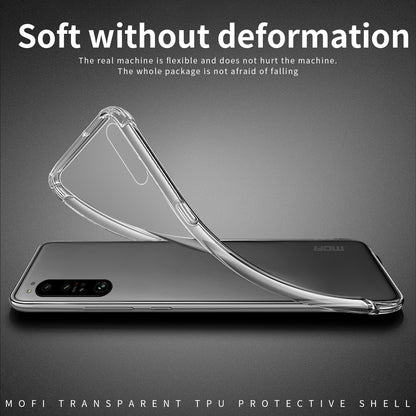 Sony Xperia 1 V Clear TPU Case - Ultra-Thin, Shockproof, Anti-Yellowing Transparent Soft Protective Cover with Precise Cutouts, Scratch Resistance & Lightweight Design