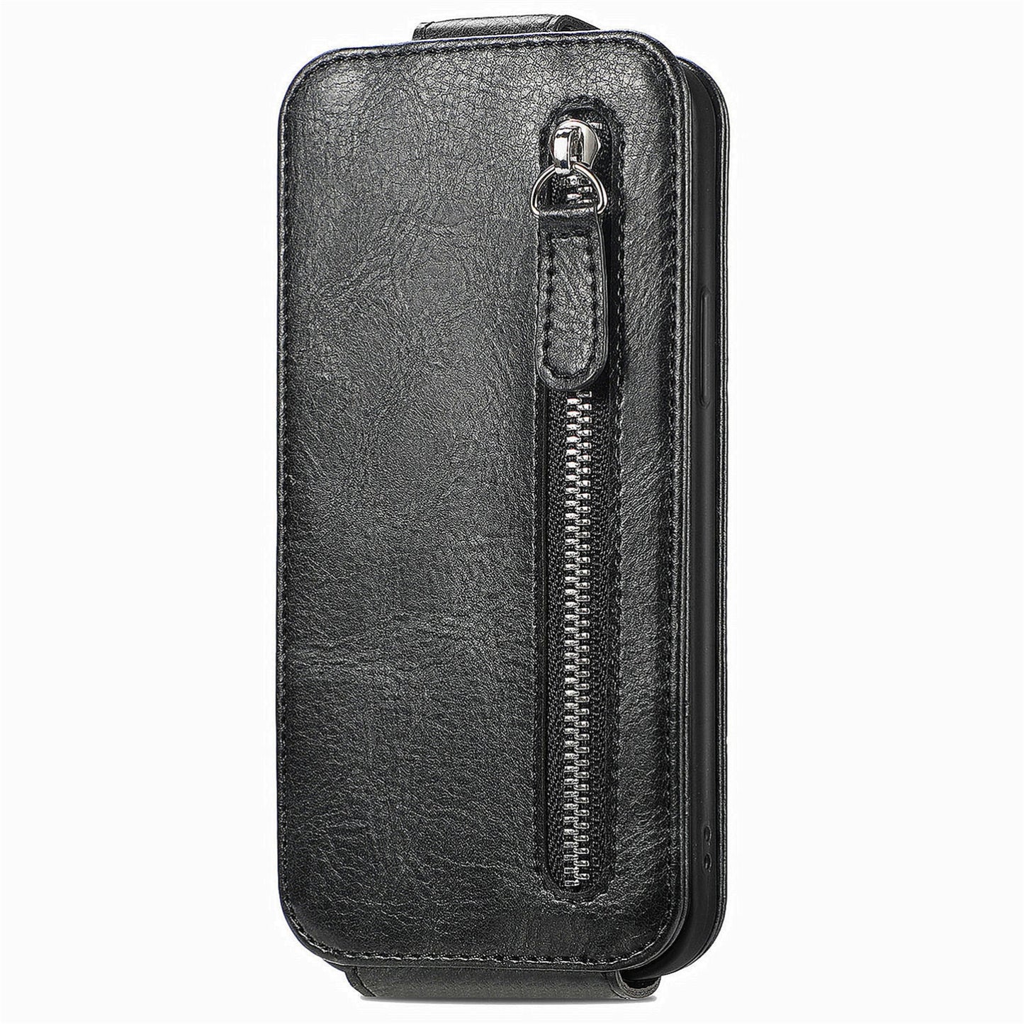 Google Pixel 8a Zipper Wallet Case - Vertical Flip Leather Phone Cover with Multiple Card Slots and Stand