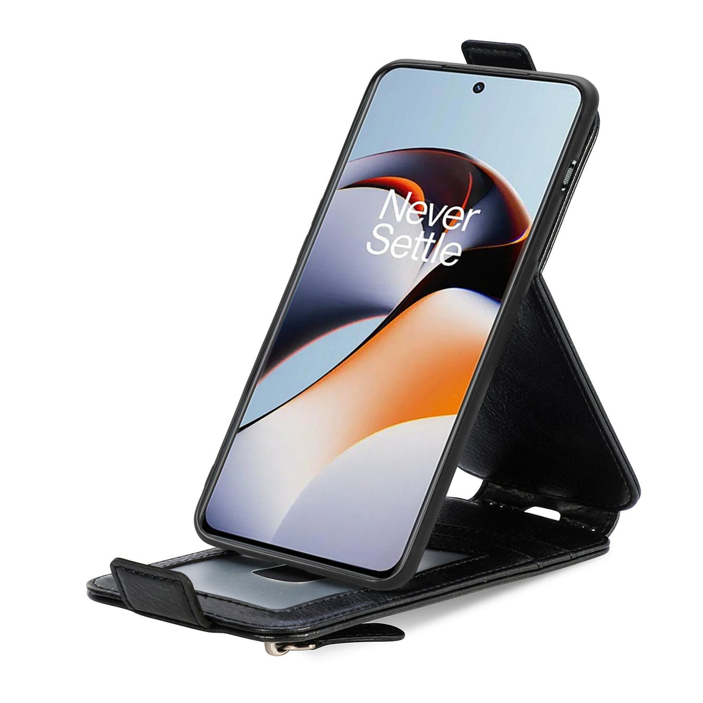 OnePlus Ace 2 Zipper Wallet Case - Vertical Flip Leather Phone Cover with Multiple Card Slots and Stand