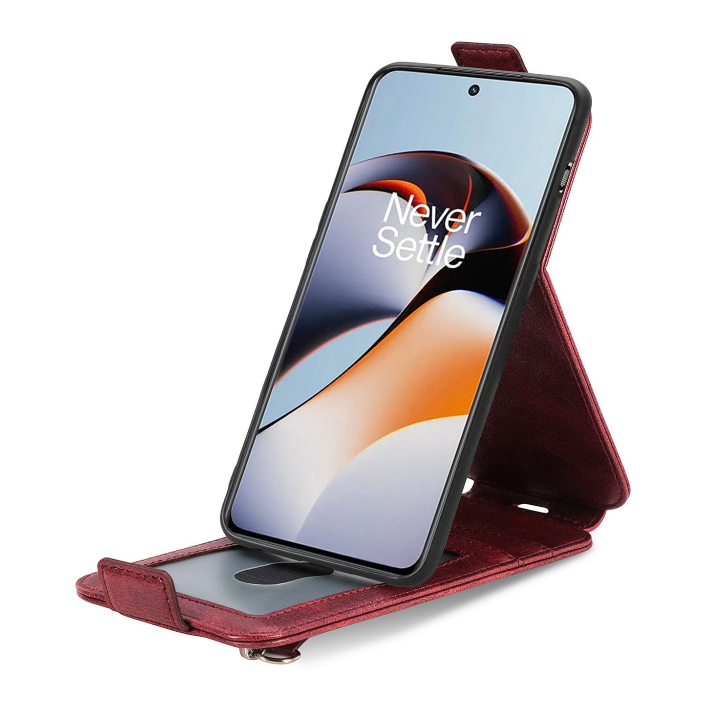 OnePlus Ace 2 Zipper Wallet Case - Vertical Flip Leather Phone Cover with Multiple Card Slots and Stand