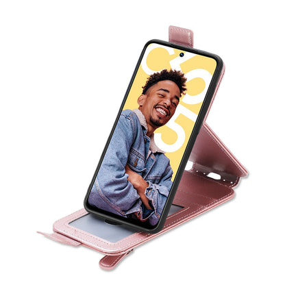 Realme C55 Zipper Wallet Case - Vertical Flip Leather Phone Cover with Multiple Card Slots and Stand