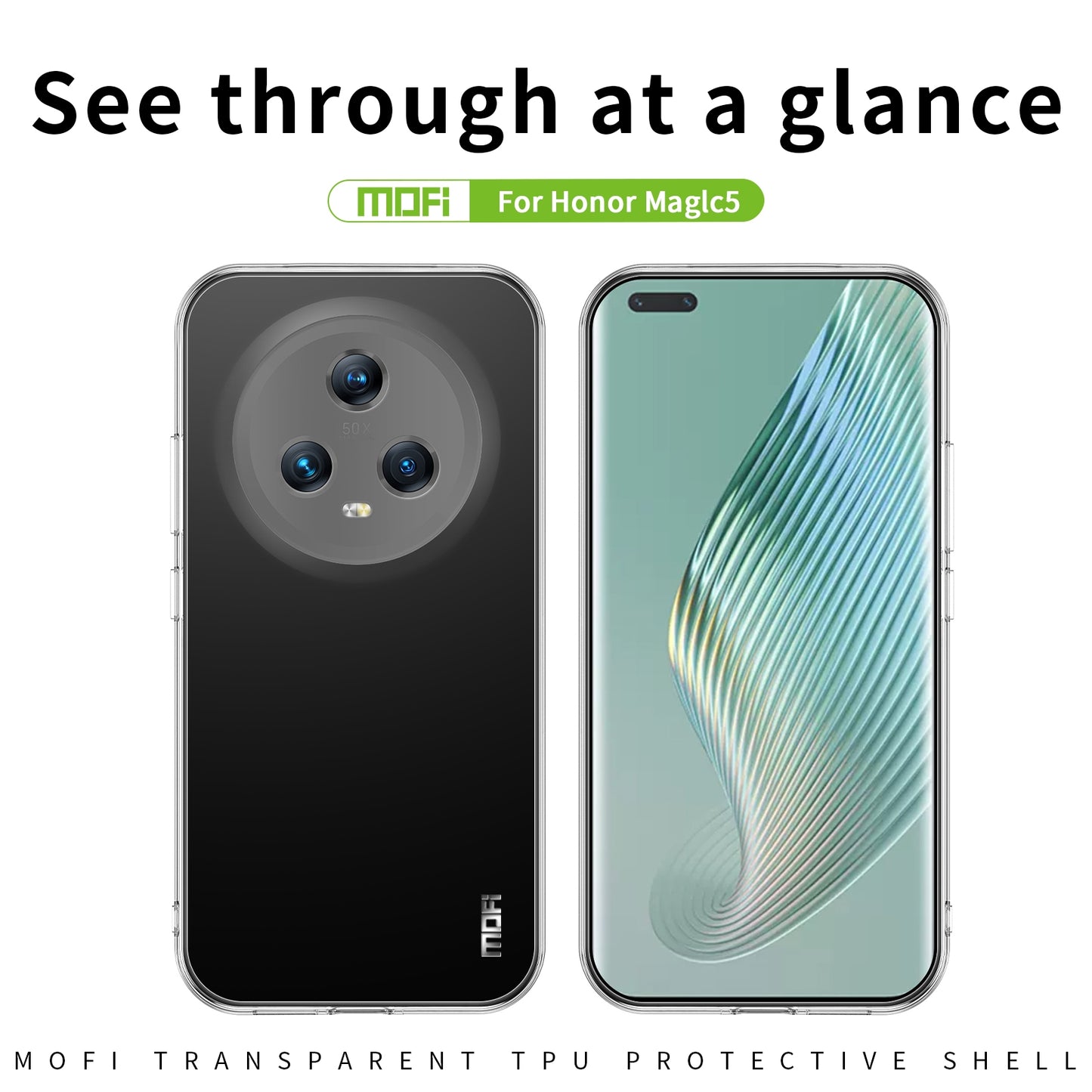 Honor Magic5 Clear TPU Case - Ultra-Thin, Shockproof, Anti-Yellowing Transparent Soft Protective Cover with Precise Cutouts, Scratch Resistance & Lightweight Design