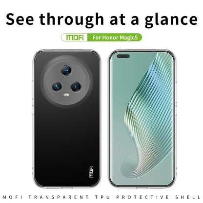Honor Magic5 Clear TPU Case - Ultra-Thin, Shockproof, Anti-Yellowing Transparent Soft Protective Cover with Precise Cutouts, Scratch Resistance & Lightweight Design