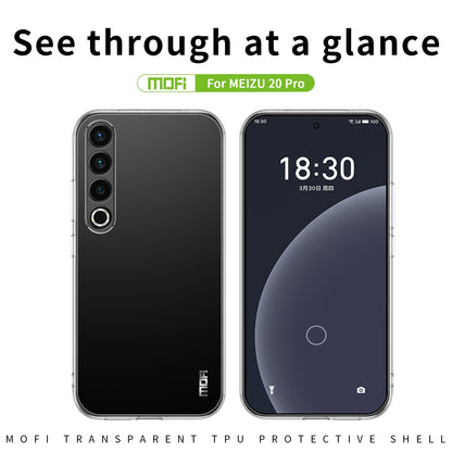 Meizu 20 Pro Clear TPU Case - Ultra-Thin, Shockproof, Anti-Yellowing Transparent Soft Protective Cover with Precise Cutouts, Scratch Resistance & Lightweight Design