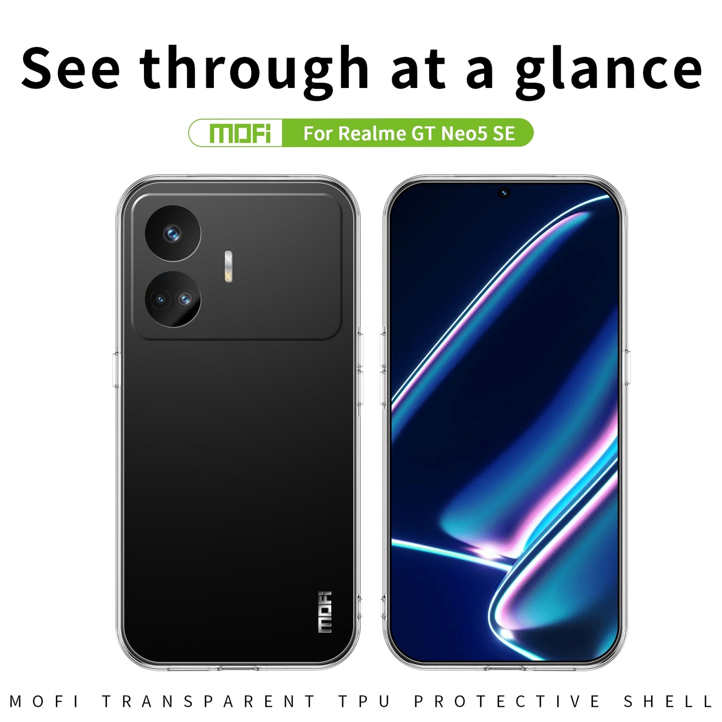 Realme GT Neo5 SE Clear TPU Case - Ultra-Thin, Shockproof, Anti-Yellowing Transparent Soft Protective Cover with Precise Cutouts, Scratch Resistance & Lightweight Design