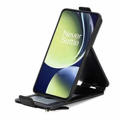 OnePlus Nord CE 3 Lite Zipper Wallet Case - Vertical Flip Leather Phone Cover with Multiple Card Slots and Stand