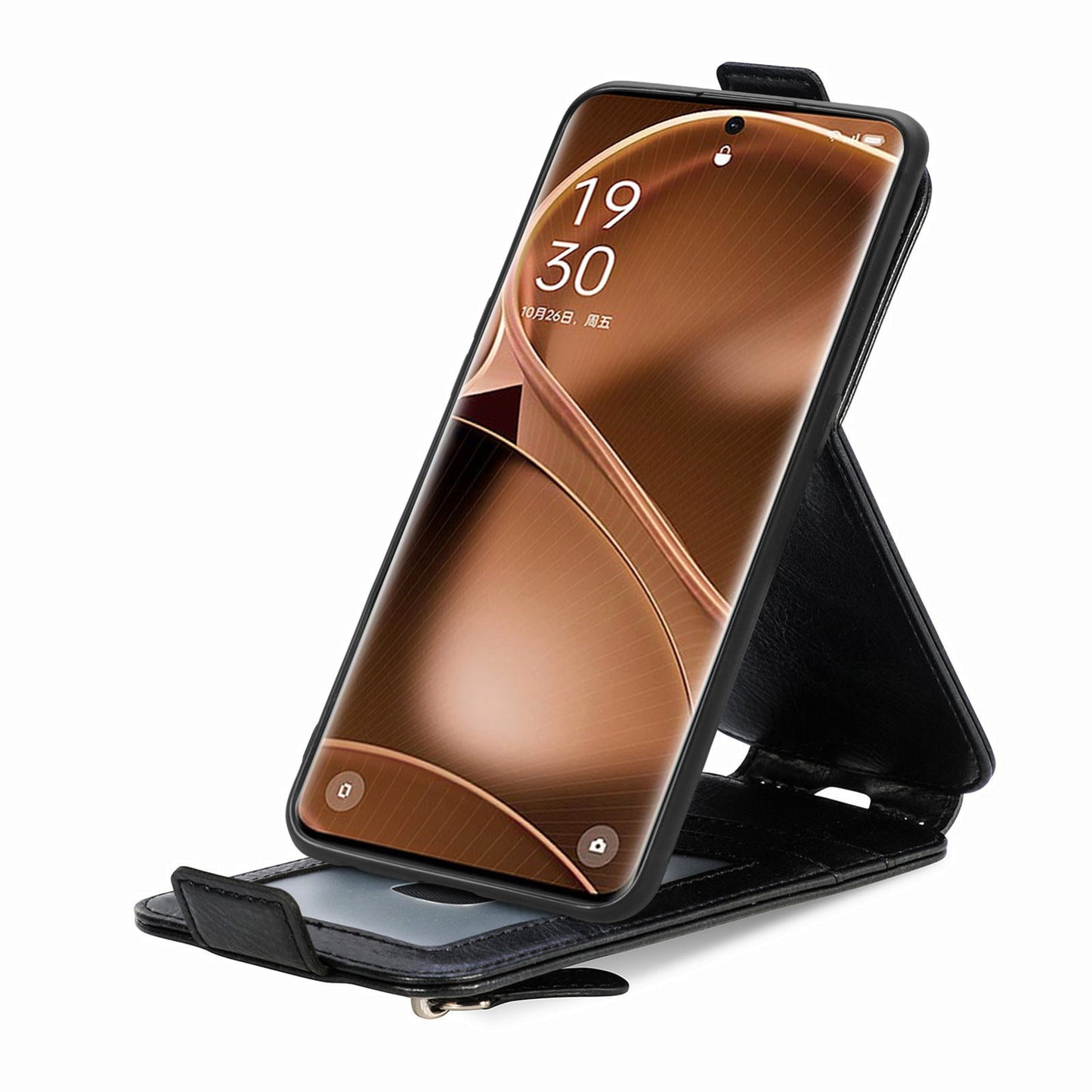 OPPO Find X6 Pro Zipper Wallet Case - Vertical Flip Leather Phone Cover with Multiple Card Slots and Stand