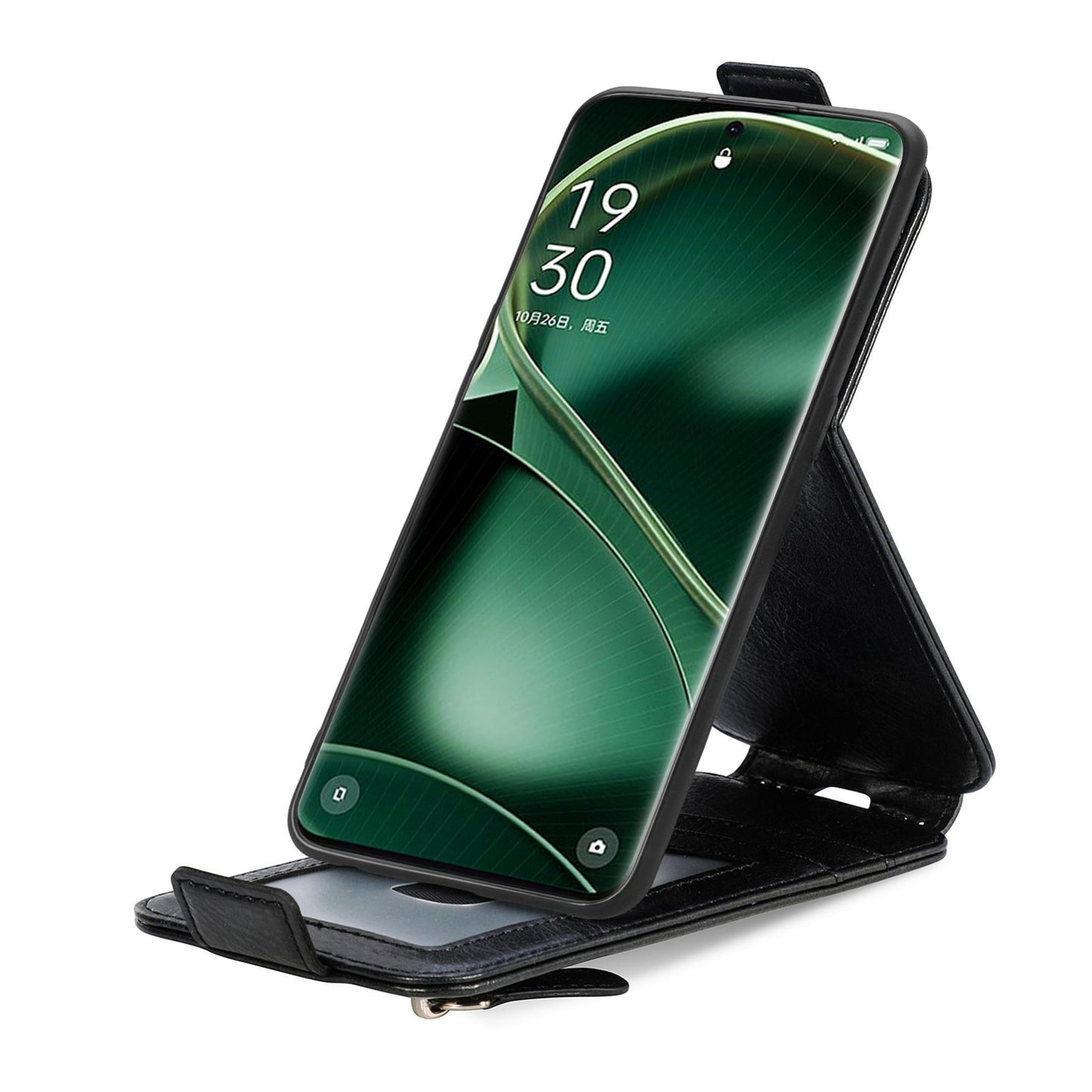 OPPO FInd X6 Zipper Wallet Case - Vertical Flip Leather Phone Cover with Multiple Card Slots and Stand