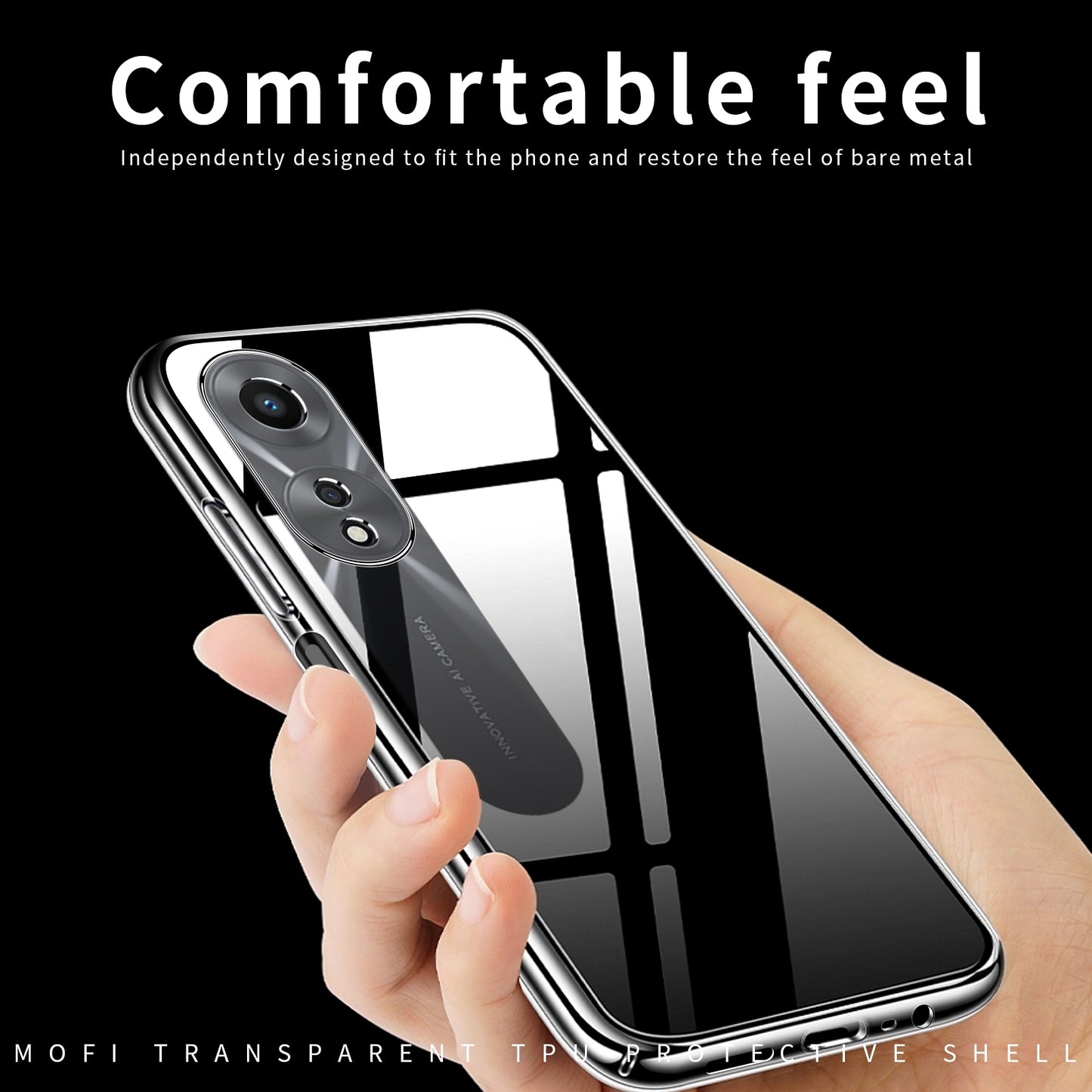 OPPO A58 4G Clear TPU Case - Ultra-Thin, Shockproof, Anti-Yellowing Transparent Soft Protective Cover with Precise Cutouts, Scratch Resistance & Lightweight Design
