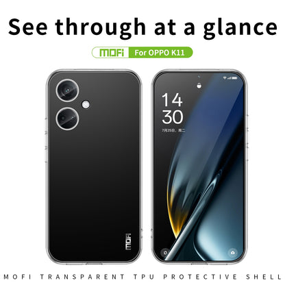 OPPO K11 Clear TPU Case - Ultra-Thin, Shockproof, Anti-Yellowing Transparent Soft Protective Cover with Precise Cutouts, Scratch Resistance & Lightweight Design
