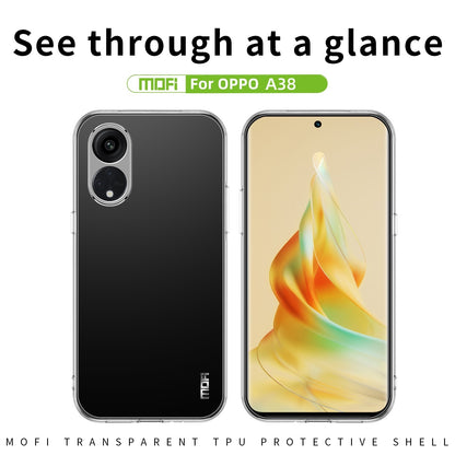 OPPO A38 Clear TPU Case - Ultra-Thin, Shockproof, Anti-Yellowing Transparent Soft Protective Cover with Precise Cutouts, Scratch Resistance & Lightweight Design