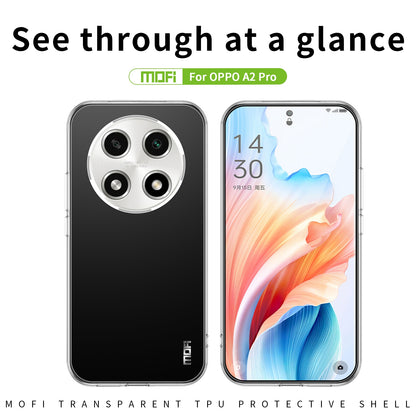 OPPO A2 Pro Clear TPU Case - Ultra-Thin, Shockproof, Anti-Yellowing Transparent Soft Protective Cover with Precise Cutouts, Scratch Resistance & Lightweight Design
