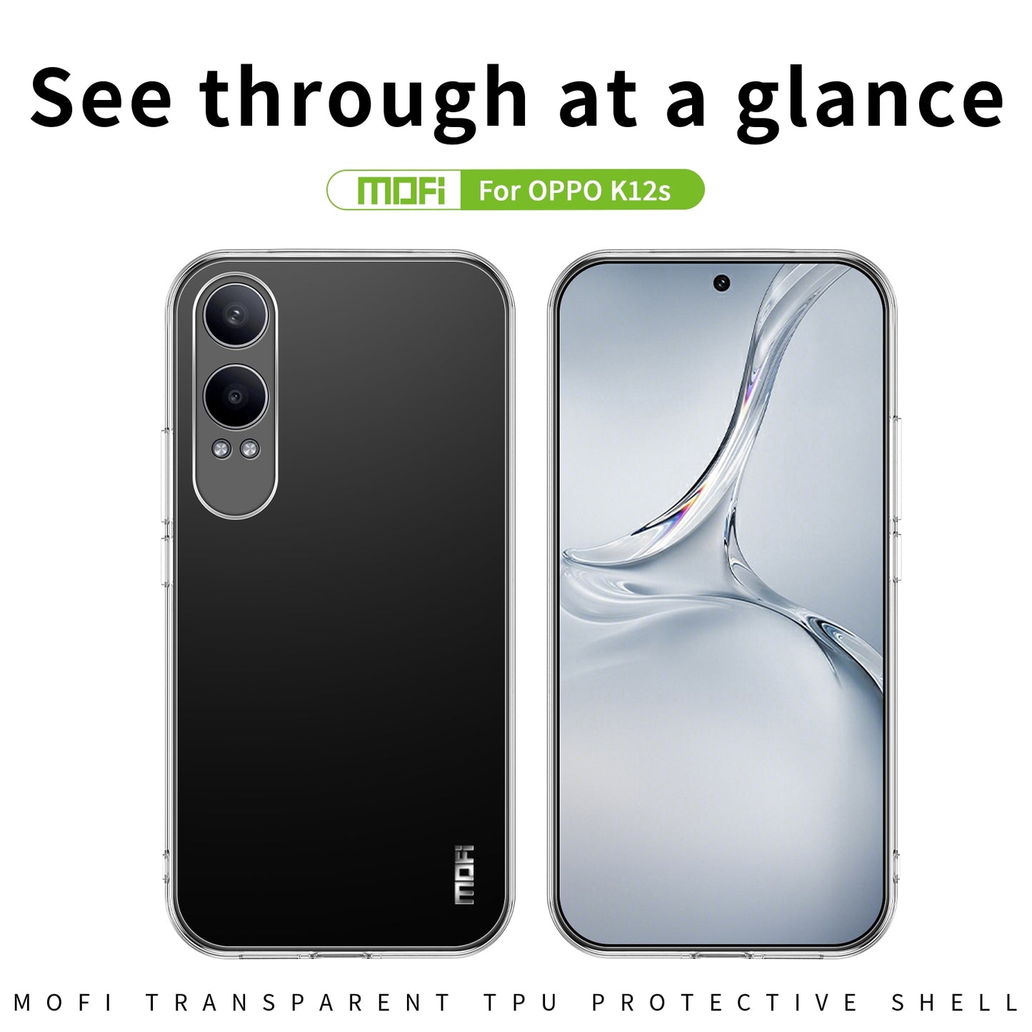 OPPO K12x Clear TPU Case - Ultra-Thin, Shockproof, Anti-Yellowing Transparent Soft Protective Cover with Precise Cutouts, Scratch Resistance & Lightweight Design