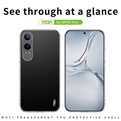 OPPO K12x Clear TPU Case - Ultra-Thin, Shockproof, Anti-Yellowing Transparent Soft Protective Cover with Precise Cutouts, Scratch Resistance & Lightweight Design