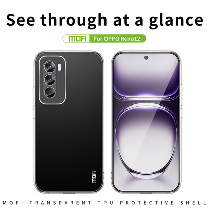 OPPO Reno12 Global Clear TPU Case - Ultra-Thin, Shockproof, Anti-Yellowing Transparent Soft Protective Cover with Precise Cutouts, Scratch Resistance & Lightweight Design