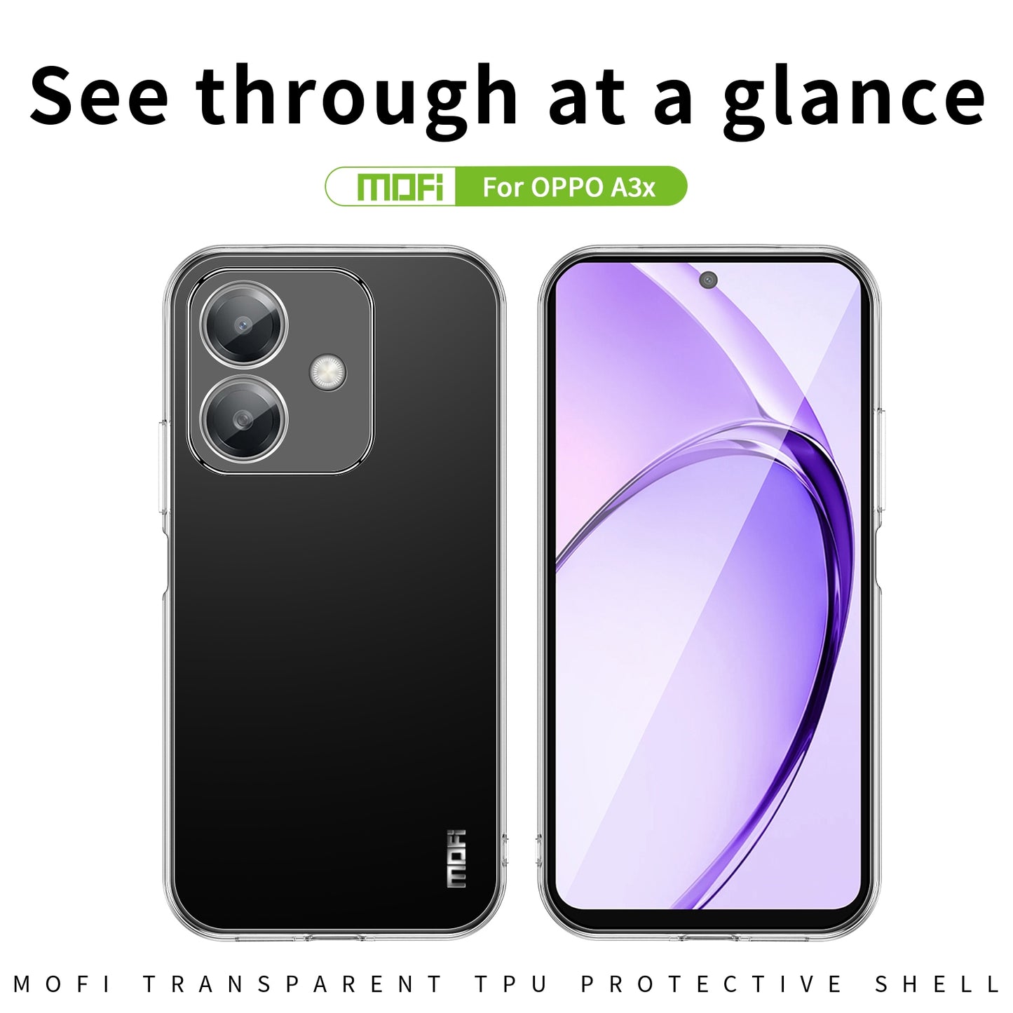 OPPO A3x Global Clear TPU Case - Ultra-Thin, Shockproof, Anti-Yellowing Transparent Soft Protective Cover with Precise Cutouts, Scratch Resistance & Lightweight Design