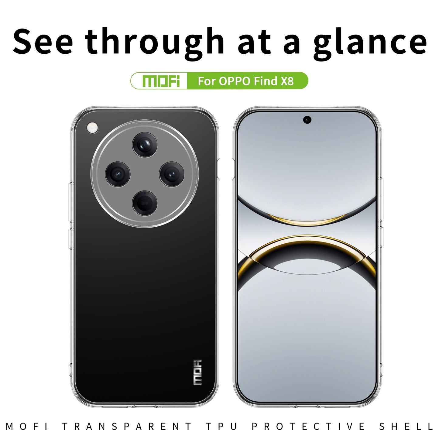 OPPO Find X8 Clear TPU Case - Ultra-Thin, Shockproof, Anti-Yellowing Transparent Soft Protective Cover with Precise Cutouts, Scratch Resistance & Lightweight Design