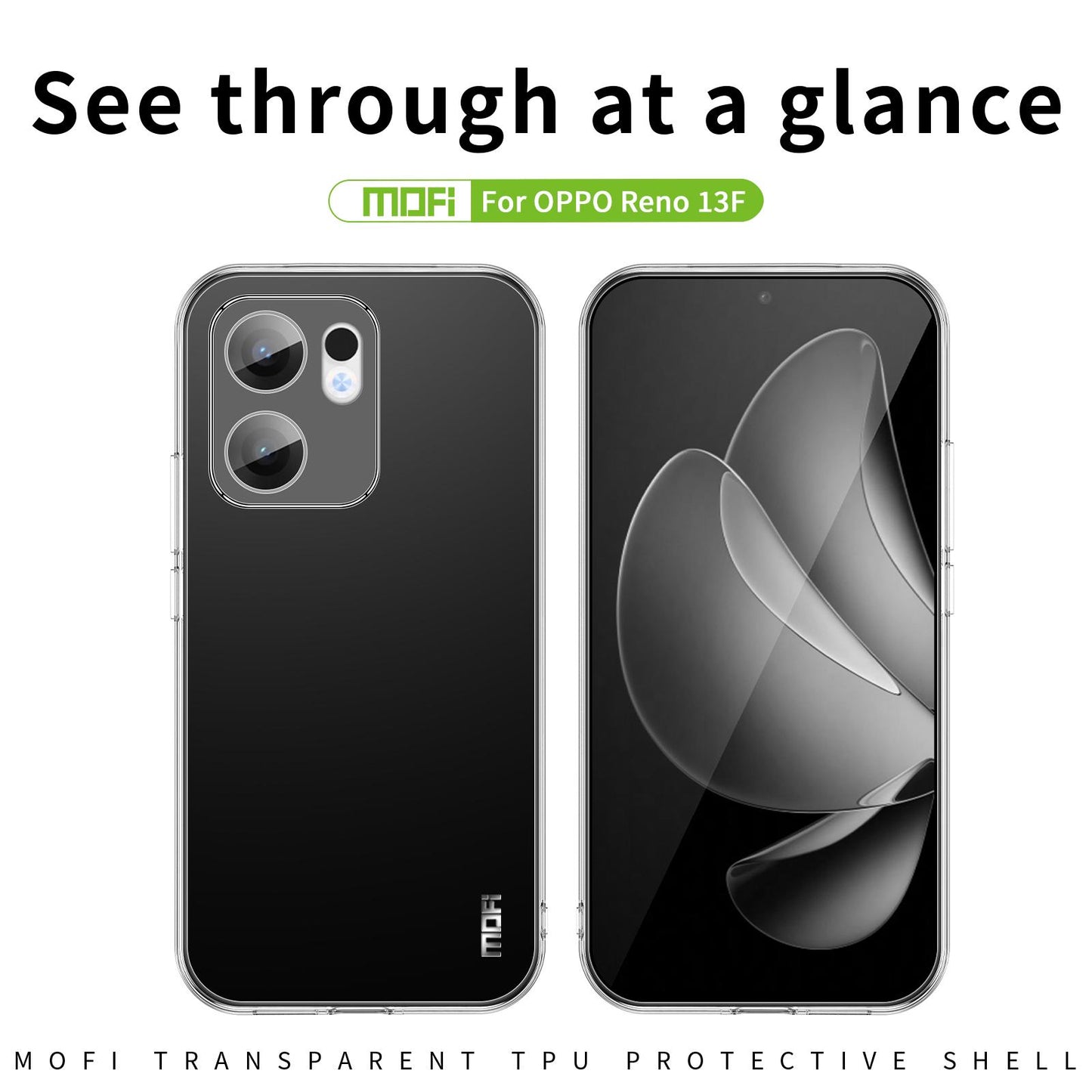 OPPO Reno13 F 5G Clear TPU Case - Ultra-Thin, Shockproof, Anti-Yellowing Transparent Soft Protective Cover with Precise Cutouts, Scratch Resistance & Lightweight Design