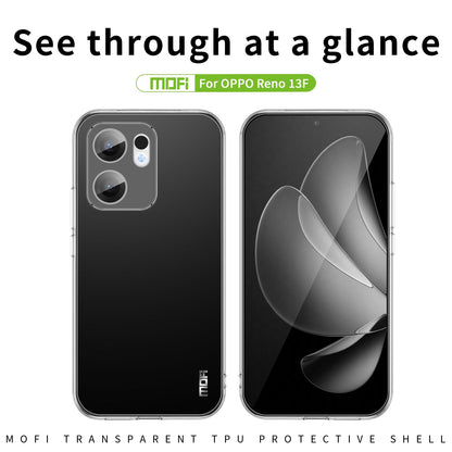 OPPO Reno13 F 5G Clear TPU Case - Ultra-Thin, Shockproof, Anti-Yellowing Transparent Soft Protective Cover with Precise Cutouts, Scratch Resistance & Lightweight Design
