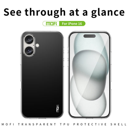 iPhone 16 Clear TPU Case - Ultra-Thin, Shockproof, Anti-Yellowing Transparent Soft Protective Cover with Precise Cutouts, Scratch Resistance & Lightweight Design