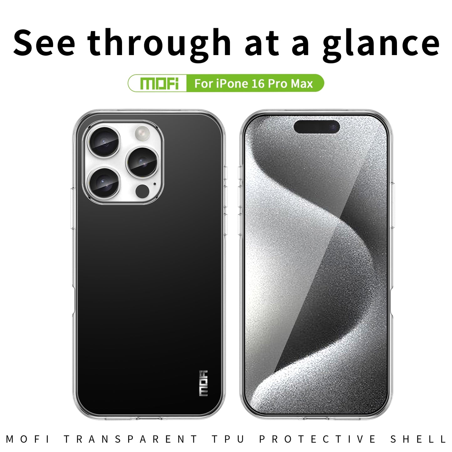 iPhone 16 Pro Max Clear TPU Case - Ultra-Thin, Shockproof, Anti-Yellowing Transparent Soft Protective Cover with Precise Cutouts, Scratch Resistance & Lightweight Design