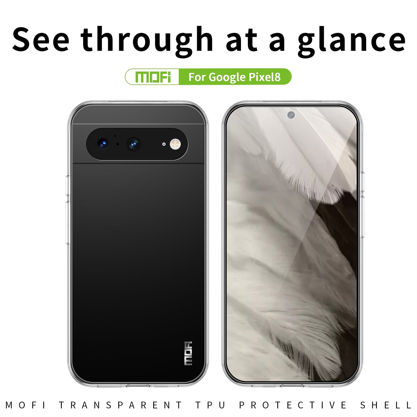 Google Pixel 8 Clear TPU Case - Ultra-Thin, Shockproof, Anti-Yellowing Transparent Soft Protective Cover with Precise Cutouts, Scratch Resistance & Lightweight Design