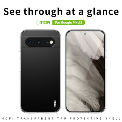 Google Pixel 8 Clear TPU Case - Ultra-Thin, Shockproof, Anti-Yellowing Transparent Soft Protective Cover with Precise Cutouts, Scratch Resistance & Lightweight Design