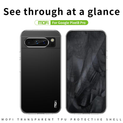 Google Pixel 8 Pro Clear TPU Case - Ultra-Thin, Shockproof, Anti-Yellowing Transparent Soft Protective Cover with Precise Cutouts, Scratch Resistance & Lightweight Design