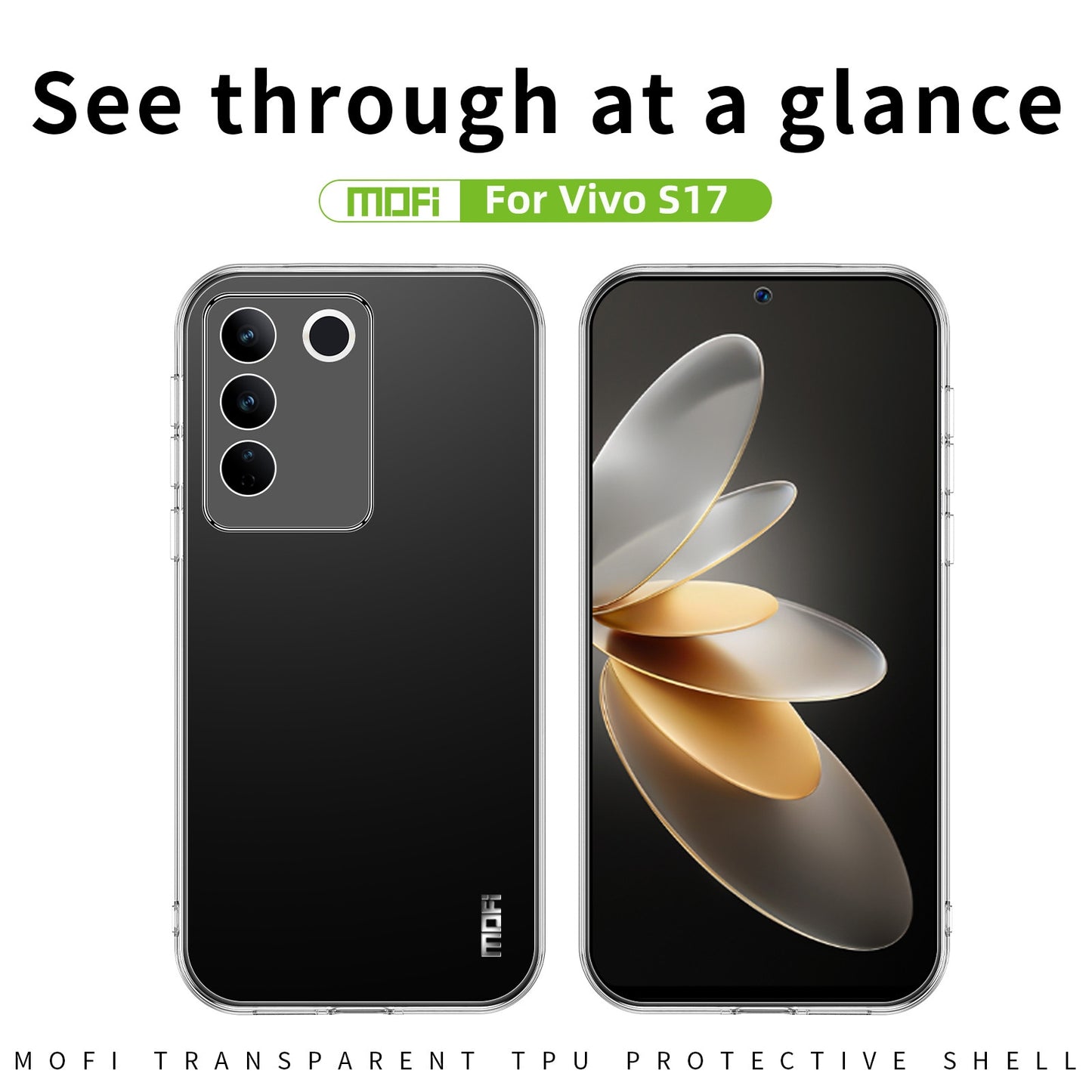 vivo S17 Clear TPU Case - Ultra-Thin, Shockproof, Anti-Yellowing Transparent Soft Protective Cover with Precise Cutouts, Scratch Resistance & Lightweight Design