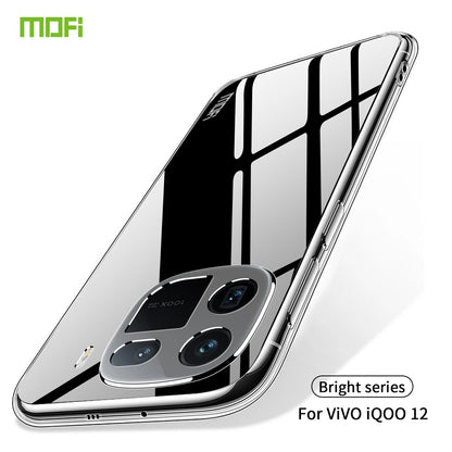 vivo iQOO 12 Clear TPU Case - Ultra-Thin, Shockproof, Anti-Yellowing Transparent Soft Protective Cover with Precise Cutouts, Scratch Resistance & Lightweight Design