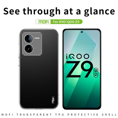 vivo iQOO Z9 Clear TPU Case - Ultra-Thin, Shockproof, Anti-Yellowing Transparent Soft Protective Cover with Precise Cutouts, Scratch Resistance & Lightweight Design
