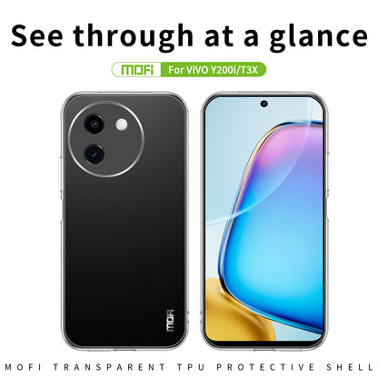 vivo T3X Clear TPU Case - Ultra-Thin, Shockproof, Anti-Yellowing Transparent Soft Protective Cover with Precise Cutouts, Scratch Resistance & Lightweight Design