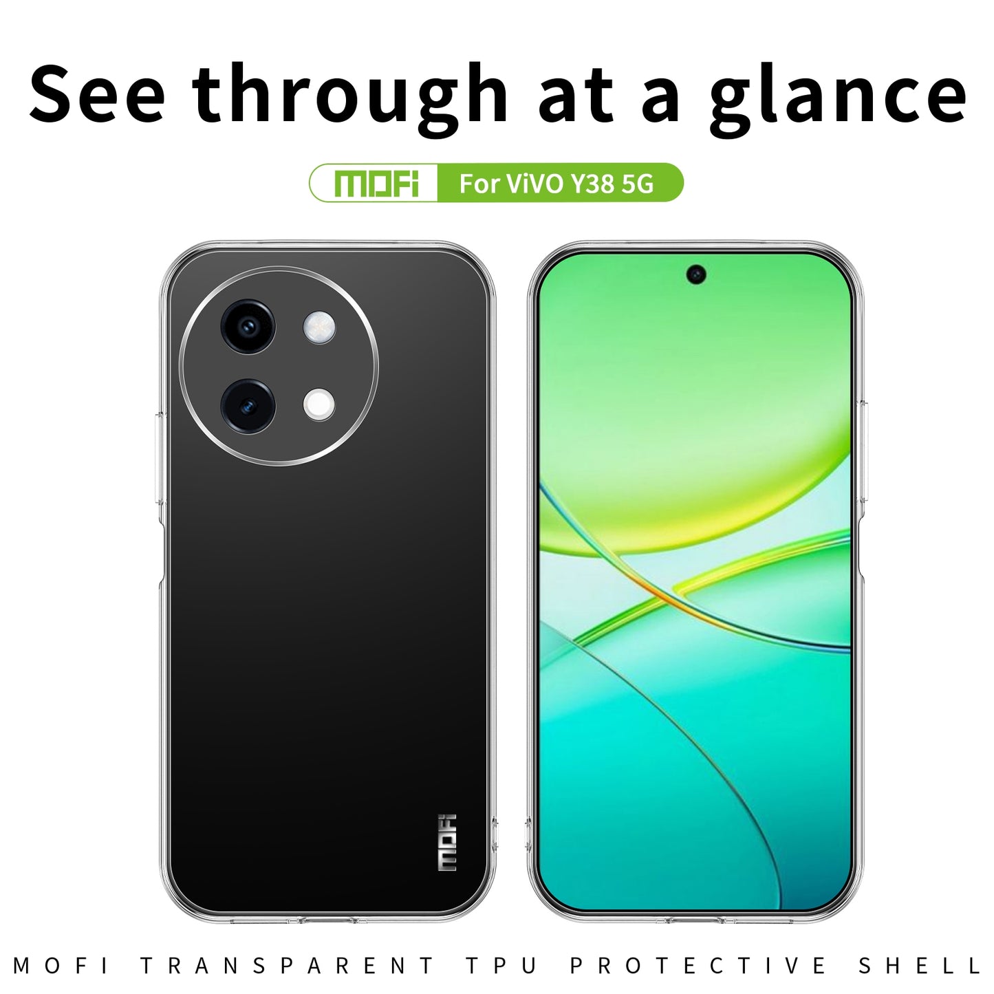 For vivo Y38 5G Clear TPU Case - Ultra-Thin, Shockproof, Anti-Yellowing Transparent Soft Protective Cover with Precise Cutouts, Scratch Resistance & Lightweight Design