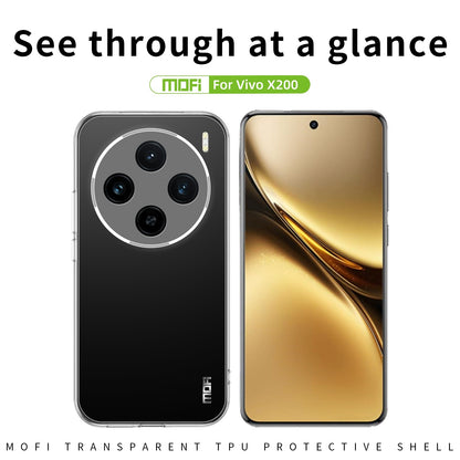 vivo X200 Clear TPU Case - Ultra-Thin, Shockproof, Anti-Yellowing Transparent Soft Protective Cover with Precise Cutouts, Scratch Resistance & Lightweight Design