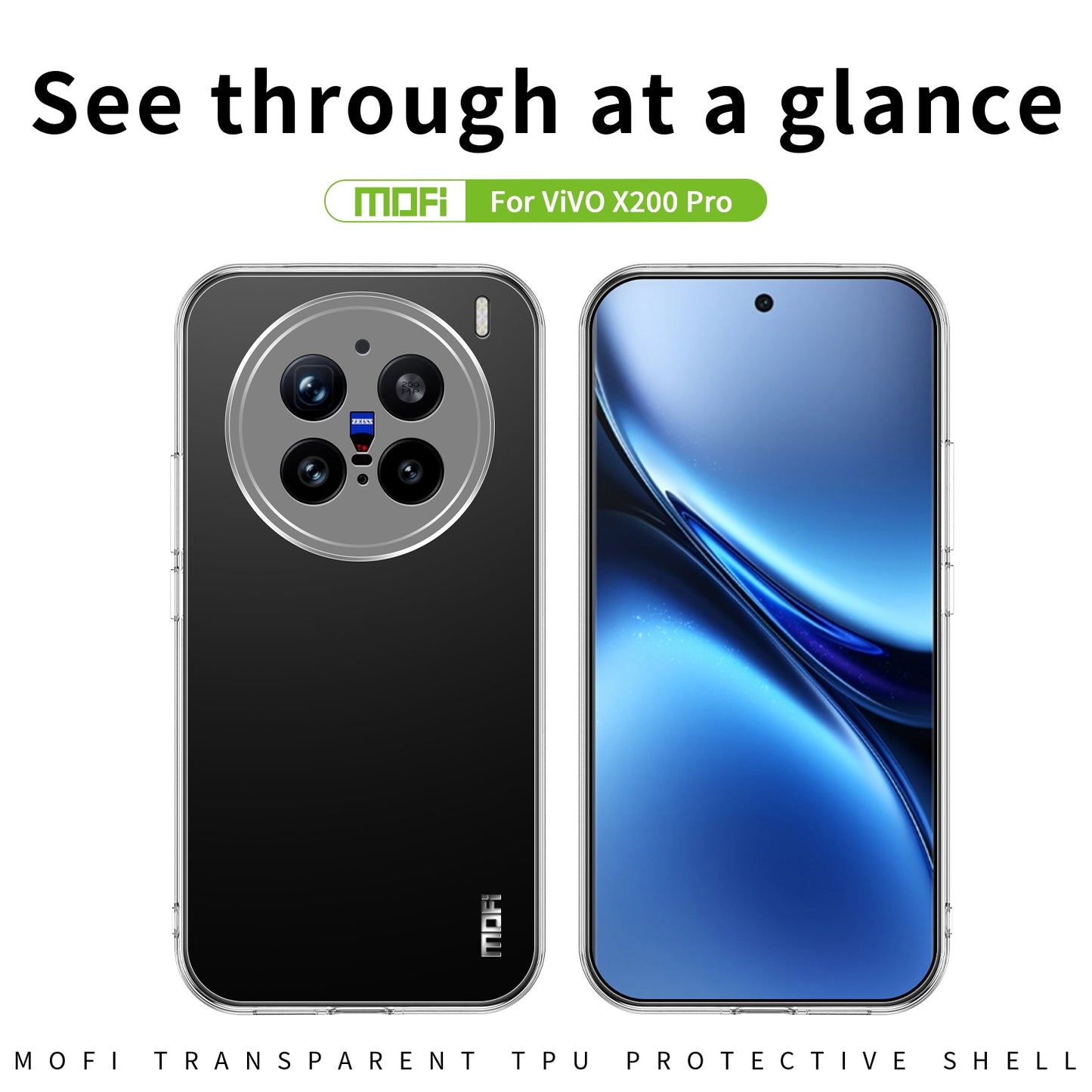 vivo X200 Pro Clear TPU Case - Ultra-Thin, Shockproof, Anti-Yellowing Transparent Soft Protective Cover with Precise Cutouts, Scratch Resistance & Lightweight Design