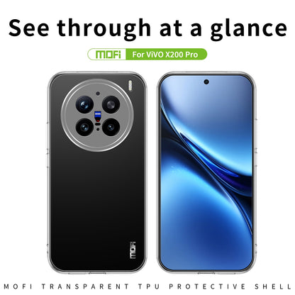 vivo X200 Pro Clear TPU Case - Ultra-Thin, Shockproof, Anti-Yellowing Transparent Soft Protective Cover with Precise Cutouts, Scratch Resistance & Lightweight Design