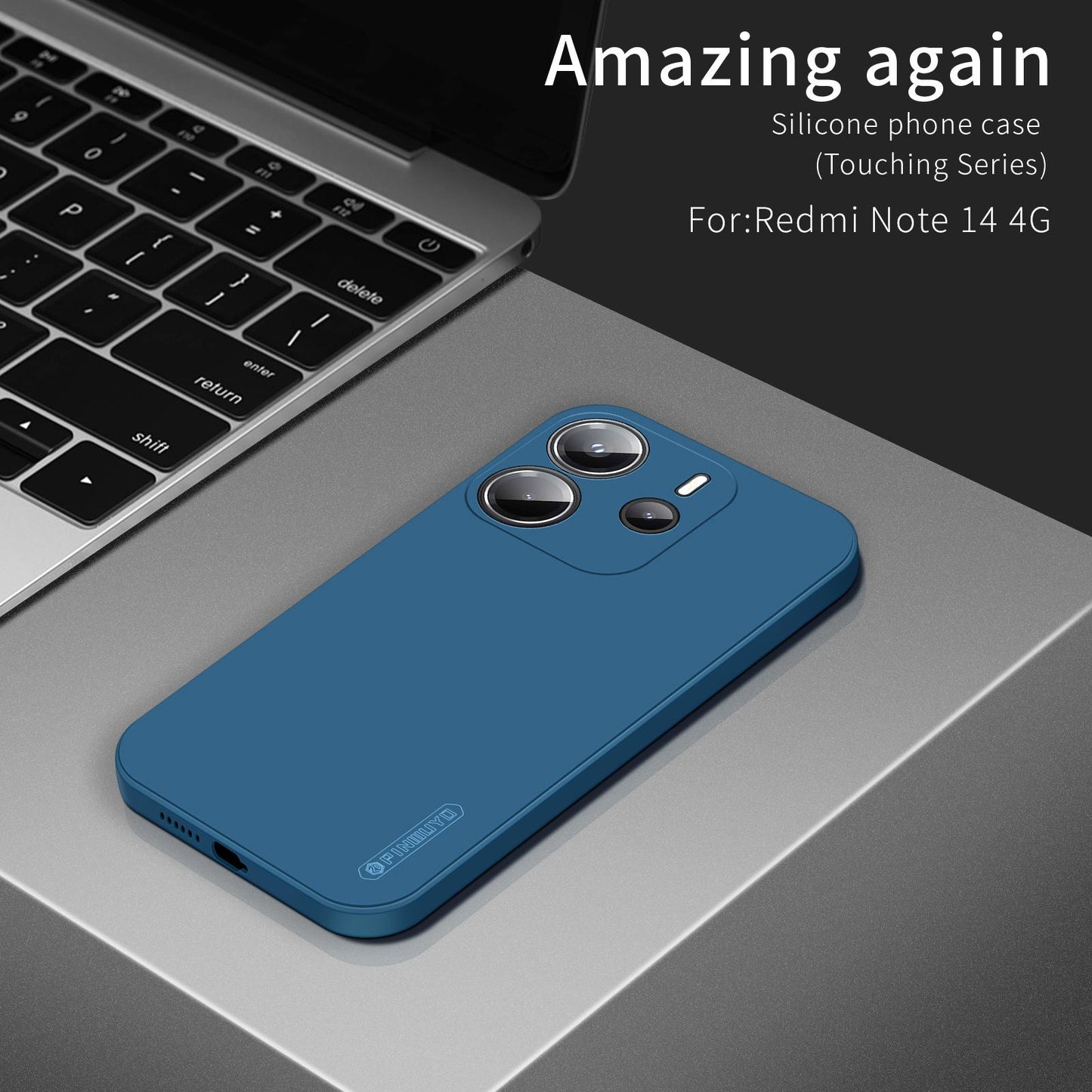 For Redmi Note 14 4G 163.25mm Phone Case - Liquid Silicone TPU Protective Cover with Anti-Scratch, Shockproof Design, Fingerprint Resistant & Soft Grip Feel