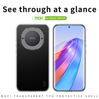 Honor X50 5G Clear TPU Case - Ultra-Thin, Shockproof, Anti-Yellowing Transparent Soft Protective Cover with Precise Cutouts, Scratch Resistance & Lightweight Design