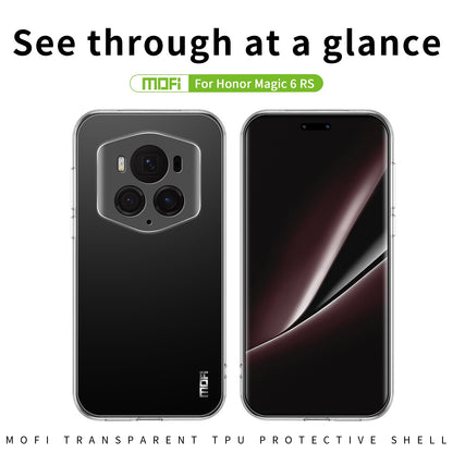 Honor Magic6 RSR Clear TPU Case - Ultra-Thin, Shockproof, Anti-Yellowing Transparent Soft Protective Cover with Precise Cutouts, Scratch Resistance & Lightweight Design