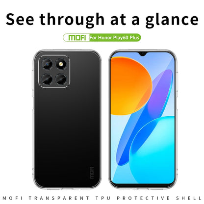 Honor Play 60 Plus Clear TPU Case - Ultra-Thin, Shockproof, Anti-Yellowing Transparent Soft Protective Cover with Precise Cutouts, Scratch Resistance & Lightweight Design