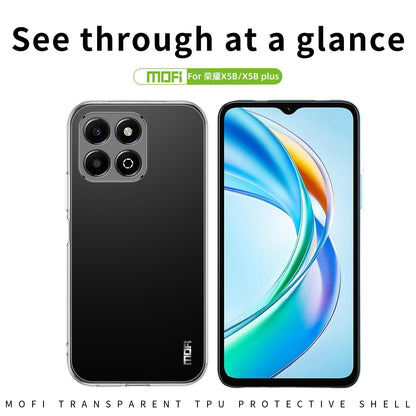Honor X5b/X5b Plus Clear TPU Case - Ultra-Thin, Shockproof, Anti-Yellowing Transparent Soft Protective Cover with Precise Cutouts, Scratch Resistance & Lightweight Design