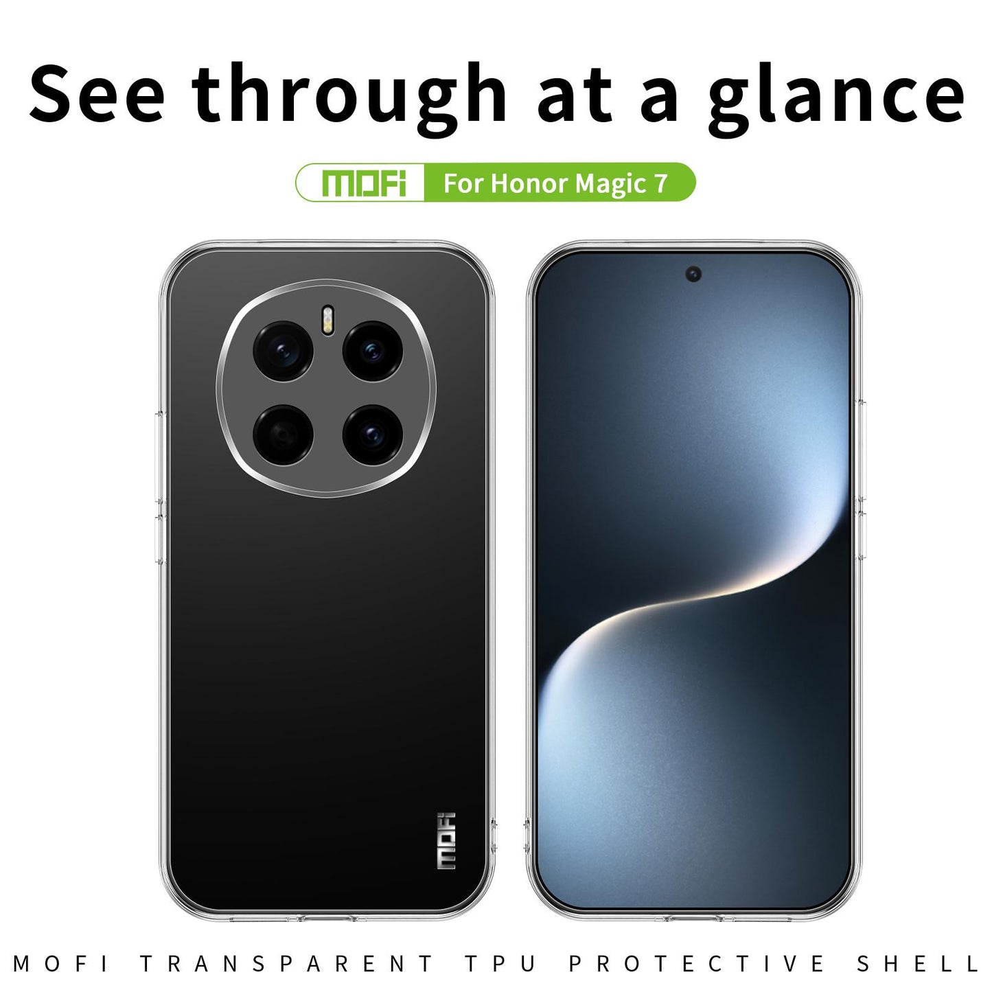 Honor Magic7 Clear TPU Case - Ultra-Thin, Shockproof, Anti-Yellowing Transparent Soft Protective Cover with Precise Cutouts, Scratch Resistance & Lightweight Design