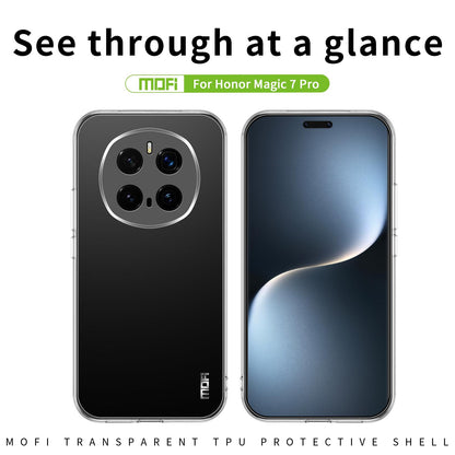 Honor Magic7 Pro Clear TPU Case - Ultra-Thin, Shockproof, Anti-Yellowing Transparent Soft Protective Cover with Precise Cutouts, Scratch Resistance & Lightweight Design